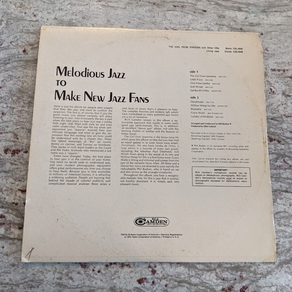 Vinyl Album 1964 Living Jazz The Girl From Ipanema & Other Melodious Tunes - Picture 4 of 5